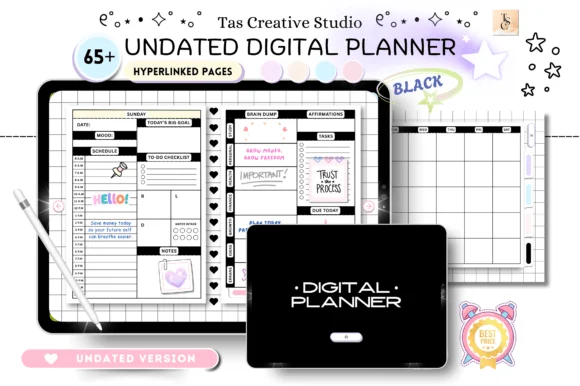 Black and White Digital Planner