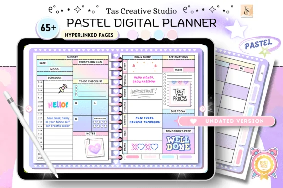 Digital Planner Cute Pastel ( Undated )