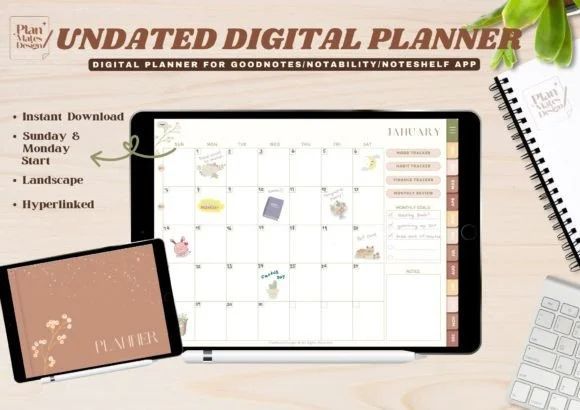 Undated Digital Planner for Goodnotes